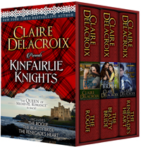 Kinfairlie Knights, a digital collection of three medieval Scottish first-in-series romances by Claire Delacroix