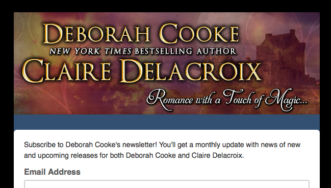 Newsletter sign up for Deborah Cooke