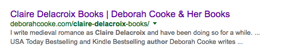 Claire Delacroix on Google SERP