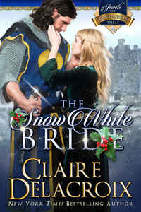 The Snow White Bride, third in the Jewels of Kinfairlie series of medieval Scottish romances by Claire Delacroix