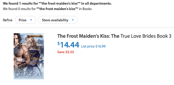 The Frost Maiden's Kiss by Claire Delacroix at Walmart