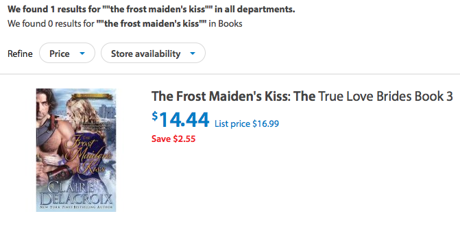 The Frost Maiden's Kiss by Claire Delacroix at Walmart