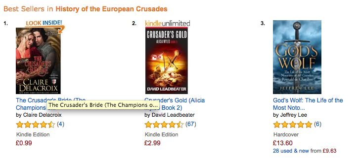 The Crusader's Bride at Amazon UK on October 3, 2016