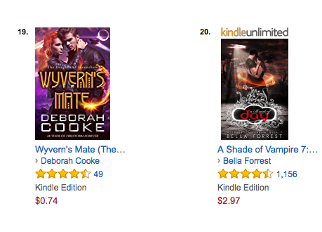 Wyvern's Mate on the bestseller list for Werewolves and Shifters in PNR at Amazon.com