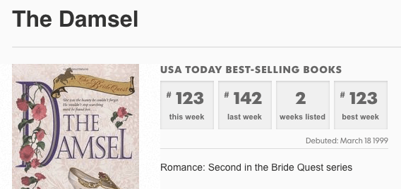 The Damsel by Claire Delacroix on the USA Today list