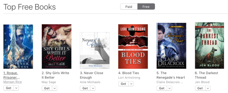 The Renegade's Heart #5 overall free at iBooks on April 26, 2017