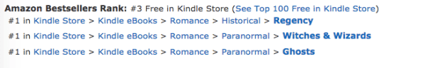 Spellbound, a Regency romance anthology, was #3 overall free at Amazon.ca on July 5, 2017