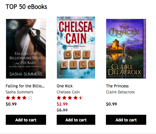 The Princess by Claire Delacroix, is the #8 bestselling ebook title at Kobo on August 26, 2017