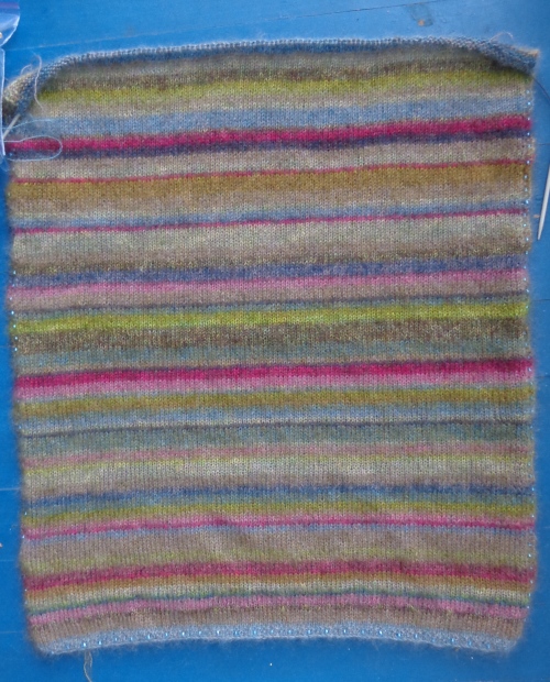 Earth Stripe wrap knit by Deborah Cooke 