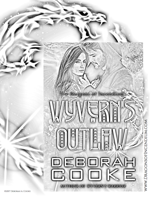 Colouring page of Wyvern's Outlaw, a paranormal romance by Deborah Cooke, available for free download in Deborah's online store