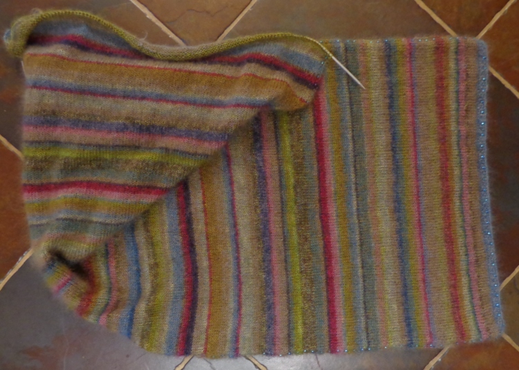 Earth Stripe Wrap knit by Deborah Cooke