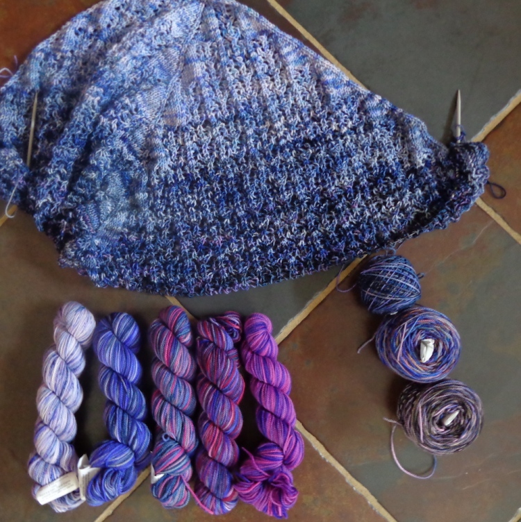 Charlotte's Web shawl, knit by Deborah Cooke in Koigu