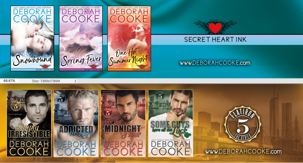 Flatiron Five bookmark, showing the series of contemporary romances by Deborah Cooke