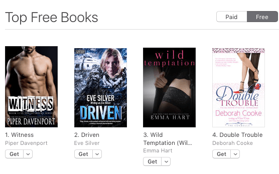 Double Trouble, a contemporary romance by Deborah Cooke, at #4 overall free in the iBooks store on April 19, 2018