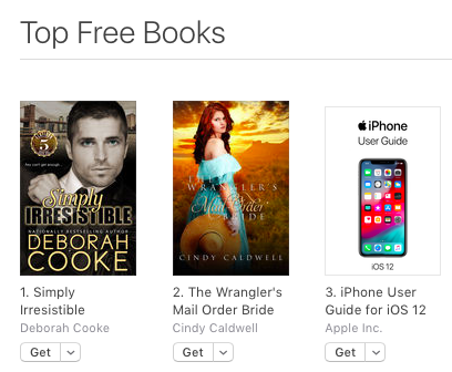 Simply Irresistible, #1 free overall in the iBooks store on September 22, 2018