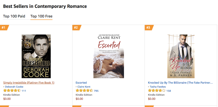Simply Irresistible at #1 in Contemporary Romance in the Kindle store on September 22, 2018