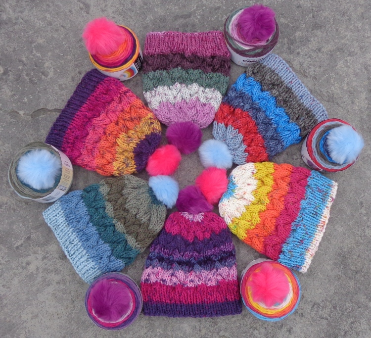 Cupcake Hats knit by Deborah Cooke