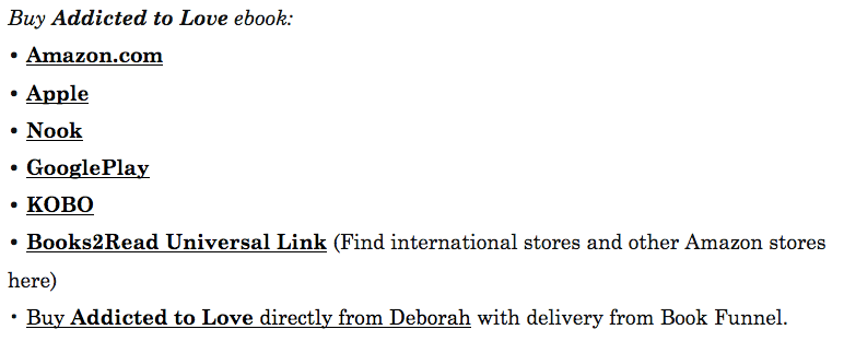 buy links for Addicted to Love by Deborah Cooke