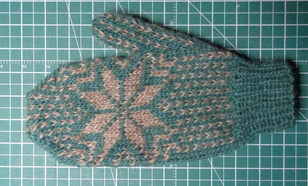 Frost mitten knitted in LettLopi by Deborah Cooke