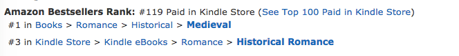 The Princess at #1 in medieval romance in the Amazon Australia store on December 4, 2018