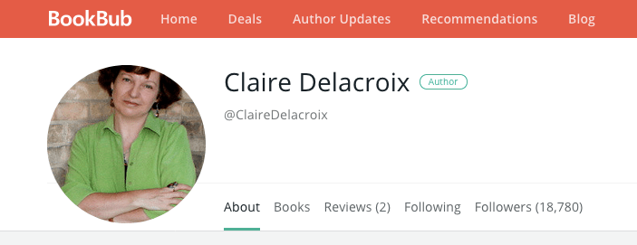BookBub profile for Claire Delacroix