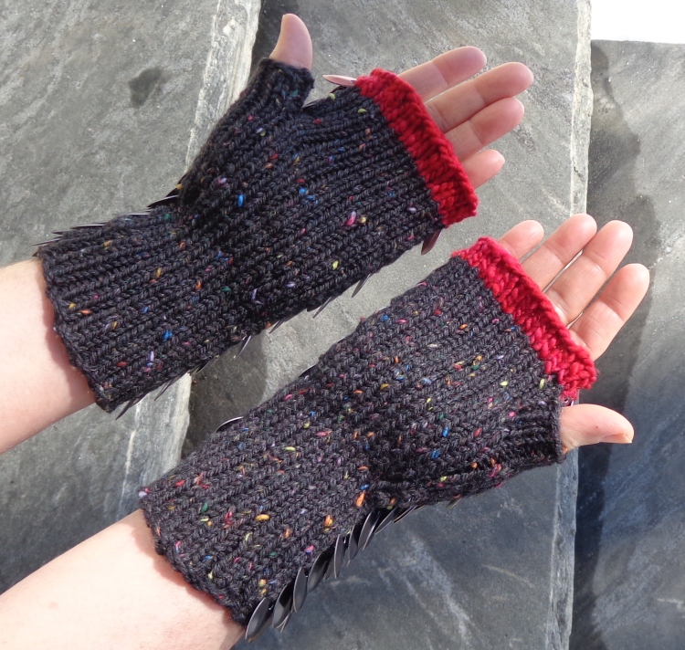 Dragon Scale Mitts knit by Deborah Cooke