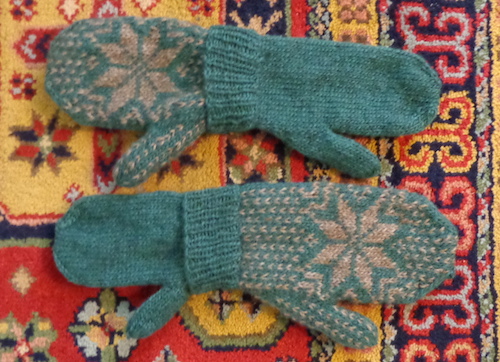 Frost Mittens knit in LettLopi by Deborah Cooke