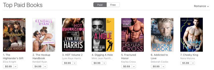 Addicted to Love at #6 in Romance in the Apple bookstore on March 20, 2019