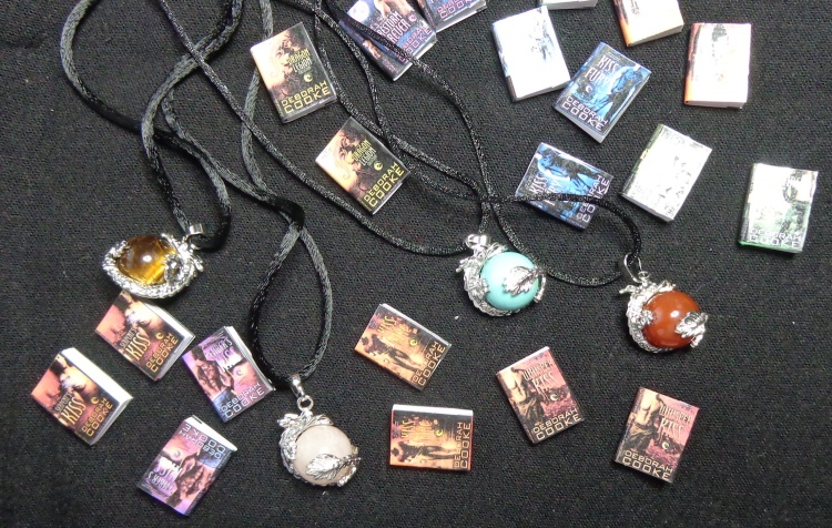 Dragonfire book charms and dragon ball gemstone necklaces