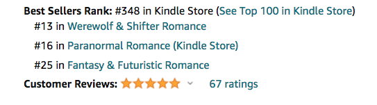 Kiss of Fate's ranking in the Amazon US store on December 8 2022