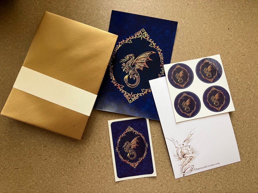 stickers and cards for the Dragon Diaries Kickstarter fulfillment