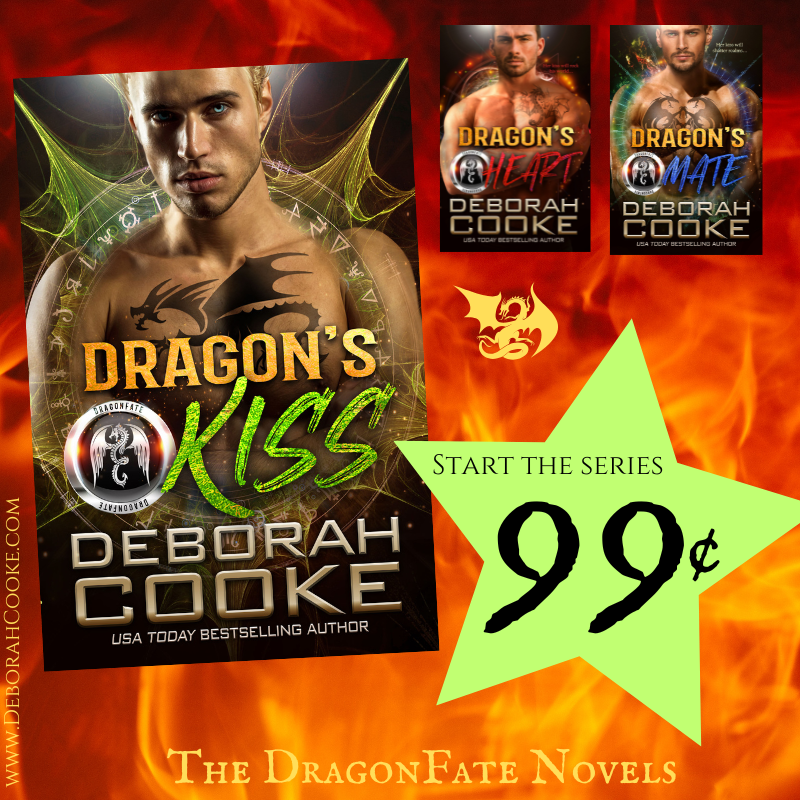 Dragon's Kiss, book two of the DragonFate Novels series of paranormal romances by Deborah Cooke, is 99cents for a limited time