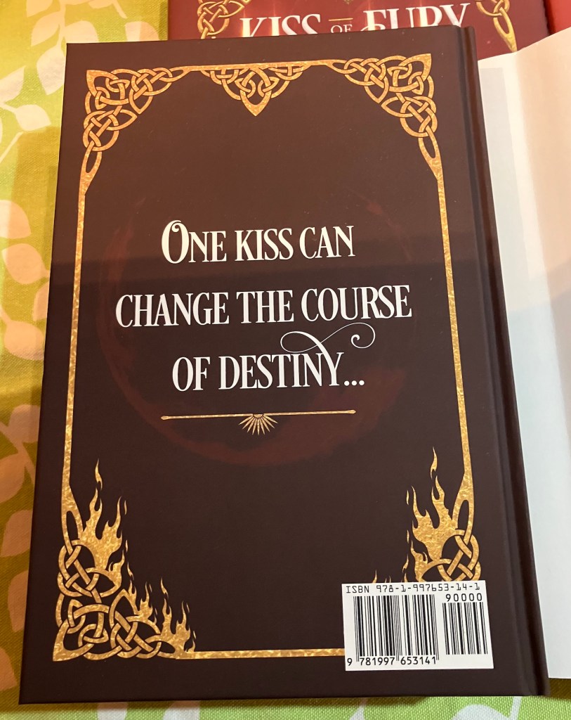 back of case laminate of Kiss of Fire new edition