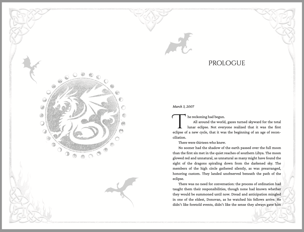 interior chapter background for the new editions of the Dragonfire Novels